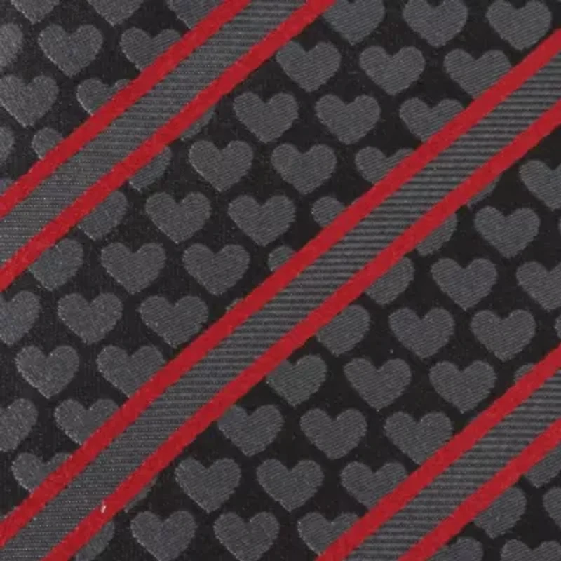 Black Heart Striped Tie