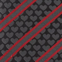Black Heart Striped Tie