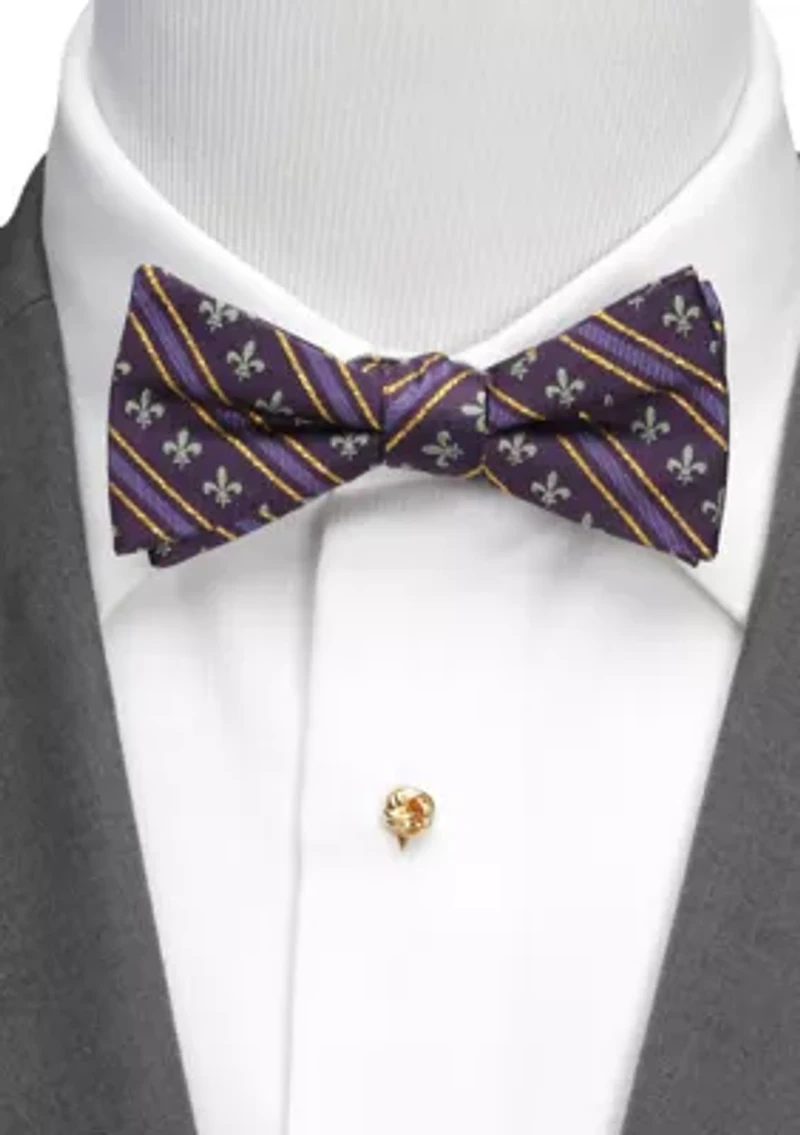 Men's Mardi Gras Stripe Bow Tie