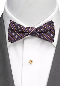 Men's Mardi Gras Stripe Bow Tie