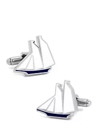 Blue and White Sailboat Cufflinks