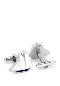 Blue and White Sailboat Cufflinks