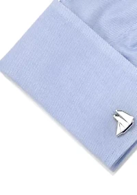 Blue and White Sailboat Cufflinks