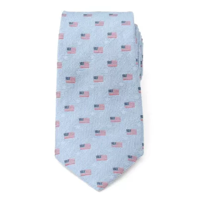 Light Blue American Flag Tie