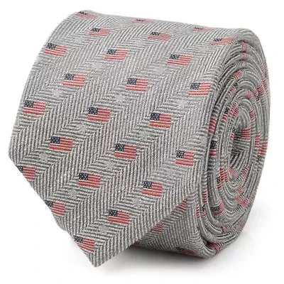 Light Gray American Flag Tie