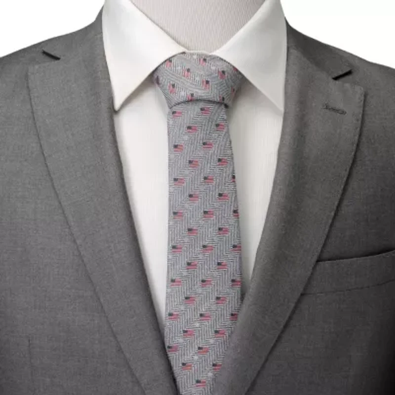 Light Gray American Flag Tie
