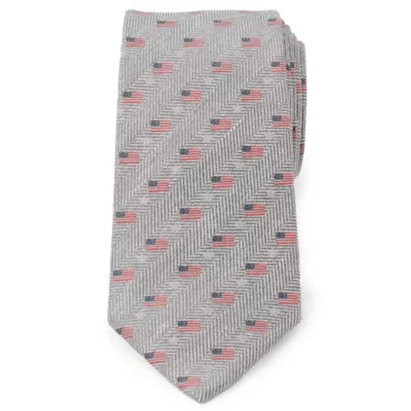 Light Gray American Flag Tie