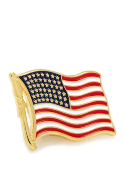 Waving American Flag Lapel Pin