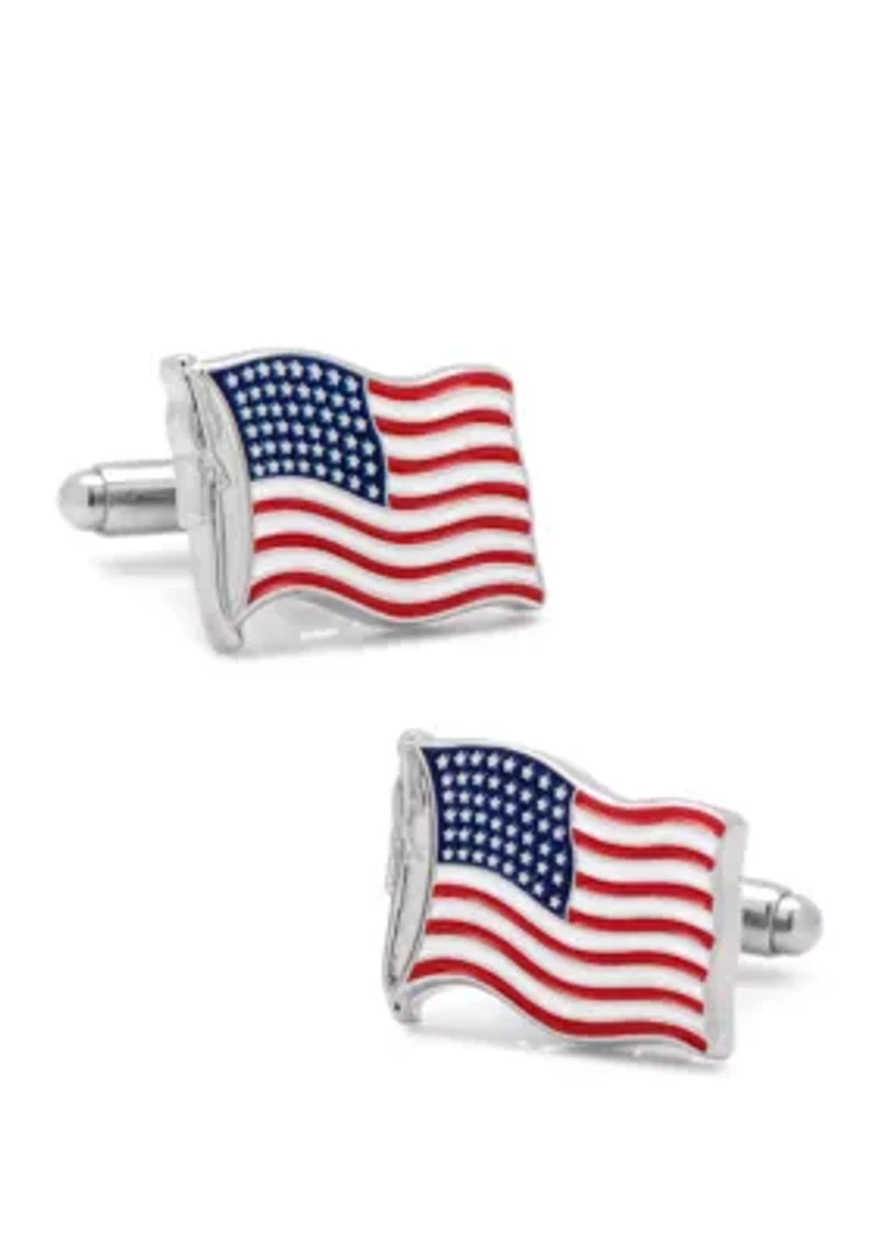 Waving American Flag Cufflinks