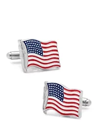 Waving American Flag Cufflinks