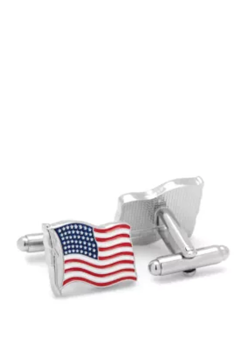 Waving American Flag Cufflinks