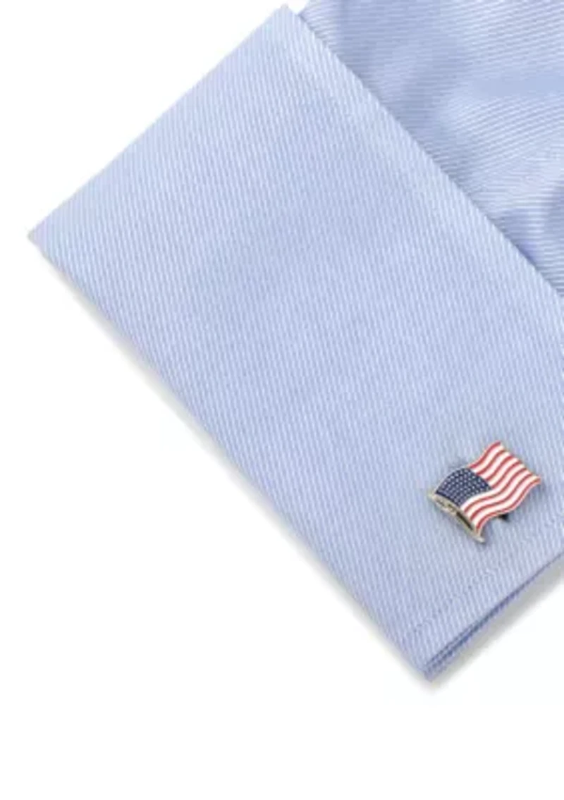 Waving American Flag Cufflinks