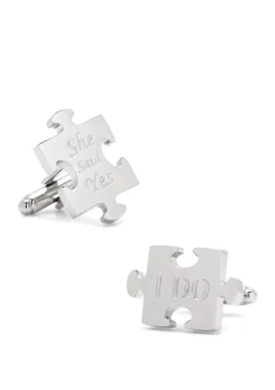 Wedding Puzzle Pieces Cufflinks