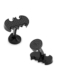 Stainless Steel Carbon Fiber Batman Cufflinks