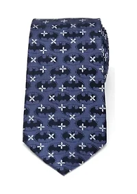 Batman Cross Blue Silk Tie