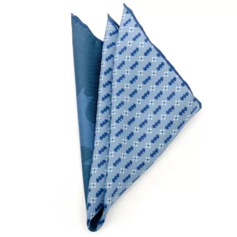 Batman Multi Motif Blue Pocket Square