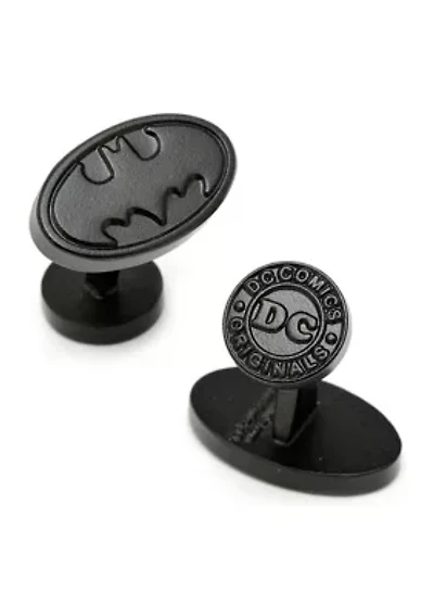 Satin Black Batman Logo Cufflinks