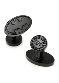 Satin Black Batman Logo Cufflinks