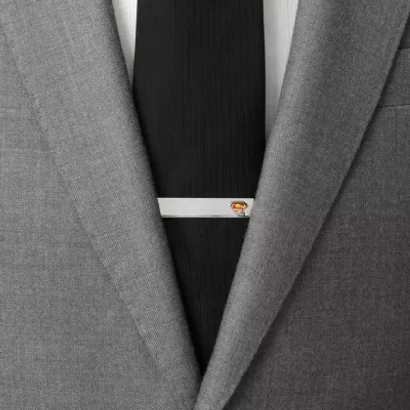 Superman Hidden Message Silver Tie Bar