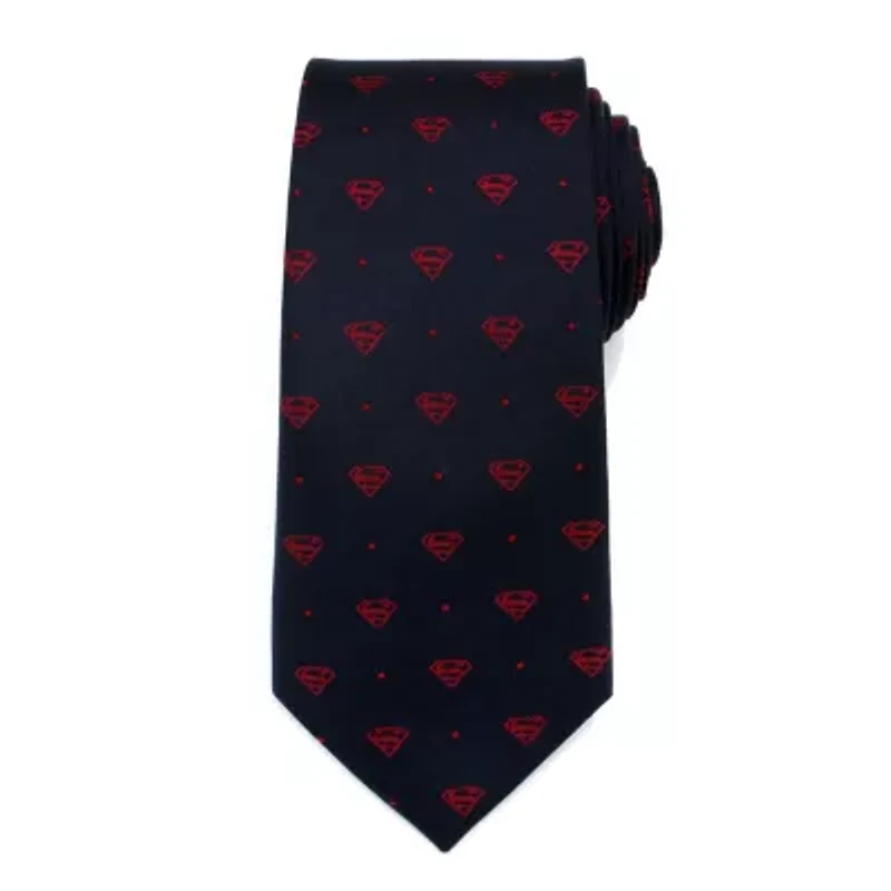 Superman Shield Navy and Red Dot Tie