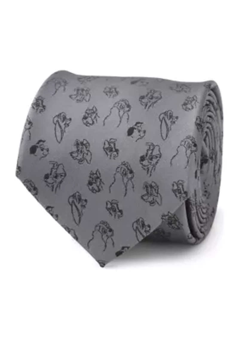 Dog Print Grey Tie