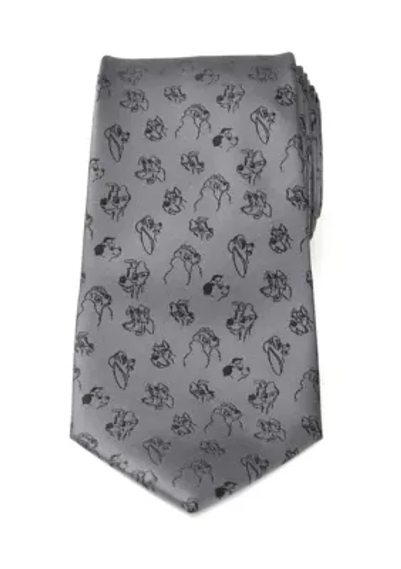 Dog Print Grey Tie