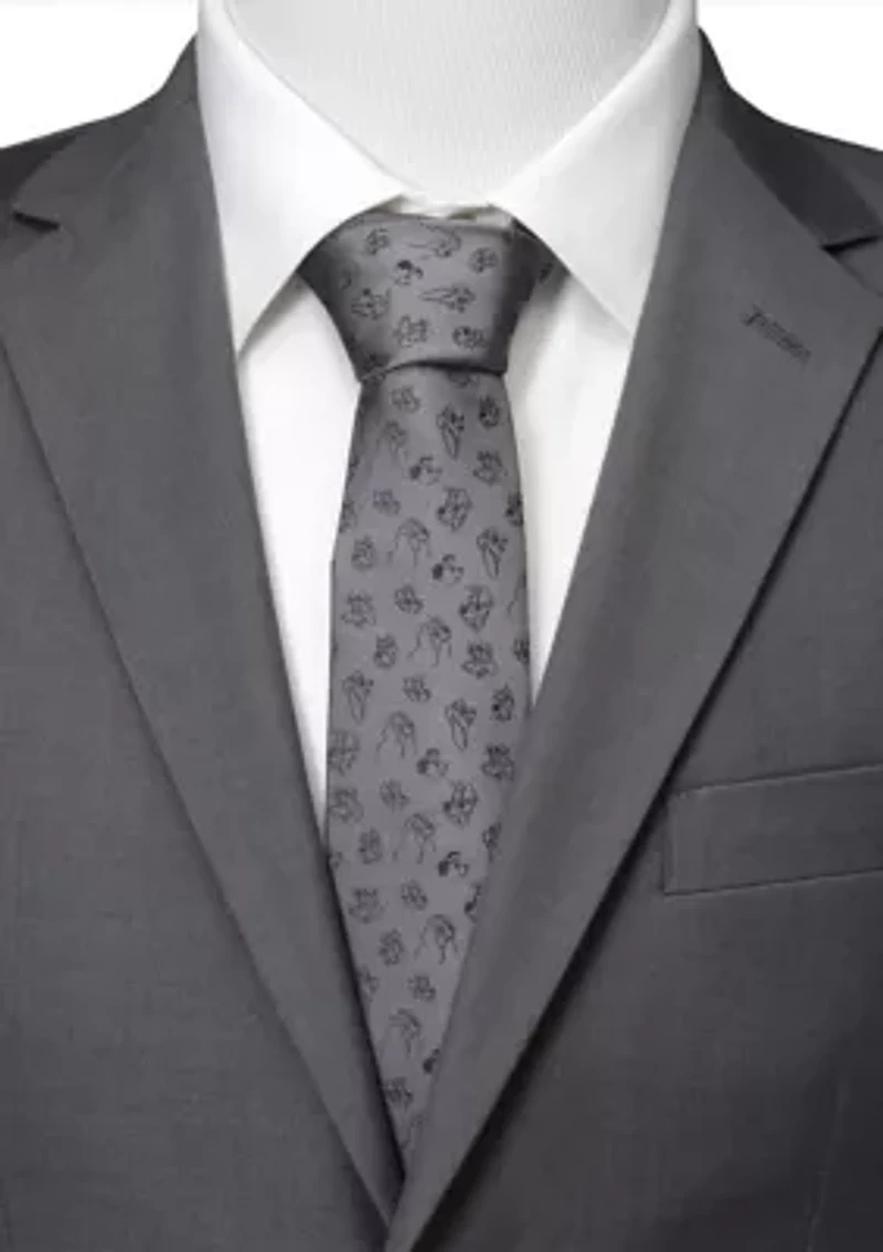 Dog Print Grey Tie