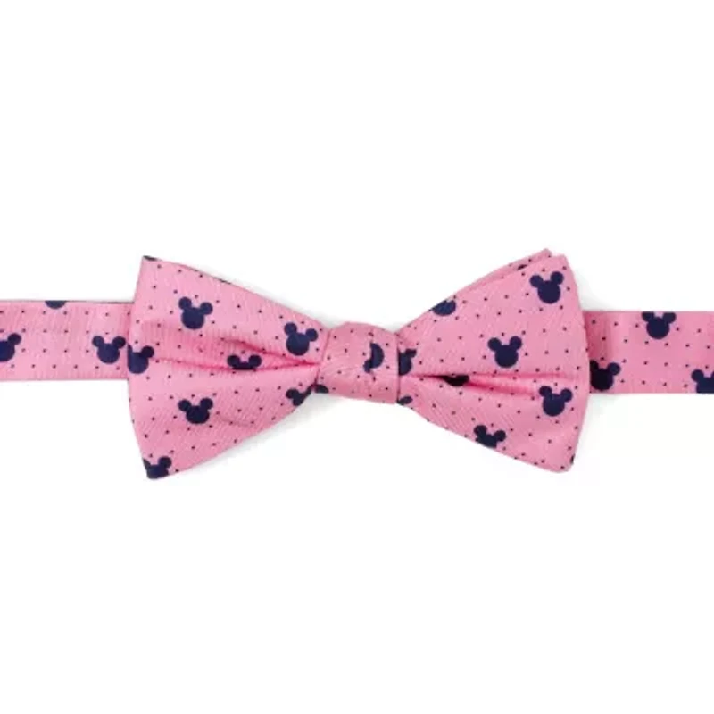 Mickey Silhouette Pink Dot Pre-tied Bow Tie