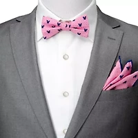 Mickey Silhouette Pink Dot Pre-tied Bow Tie