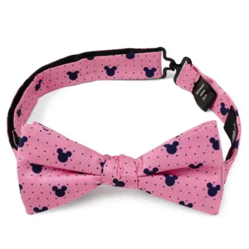Mickey Silhouette Pink Dot Pre-tied Bow Tie