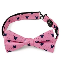 Mickey Silhouette Pink Dot Pre-tied Bow Tie
