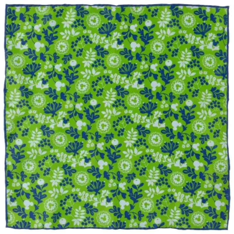 Mickey Floral Green Pocket Square