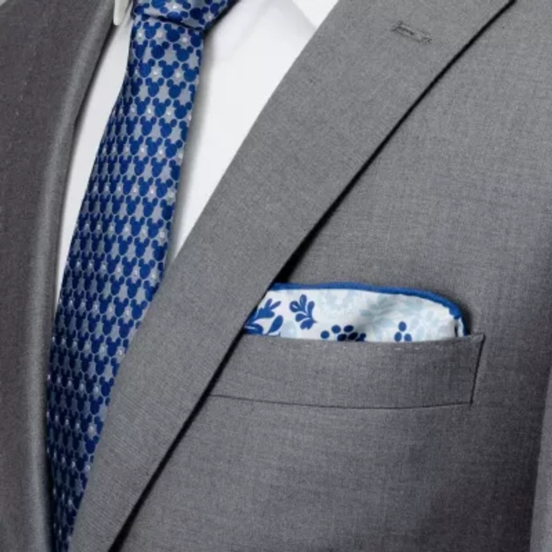Mickey Floral White Pocket Square