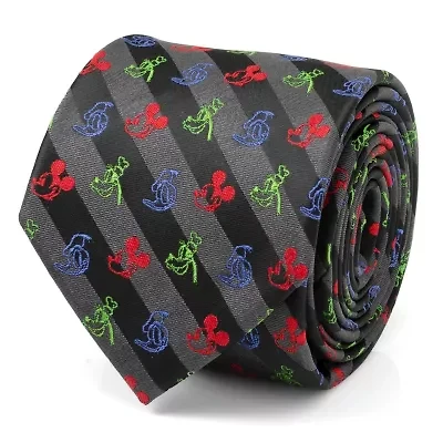 Mickey and Friends Multi Black Stripe Tie