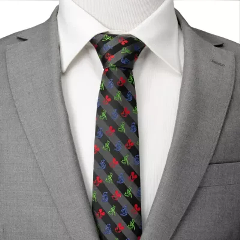 Mickey and Friends Multi Black Stripe Tie