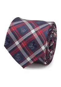 Mickey and Friends Navy Plaid Tie