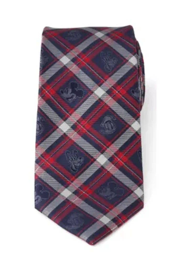 Mickey and Friends Navy Plaid Tie