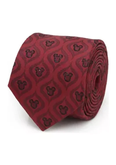 Mickey Mouse Holiday Metallic Black Silk Tie
