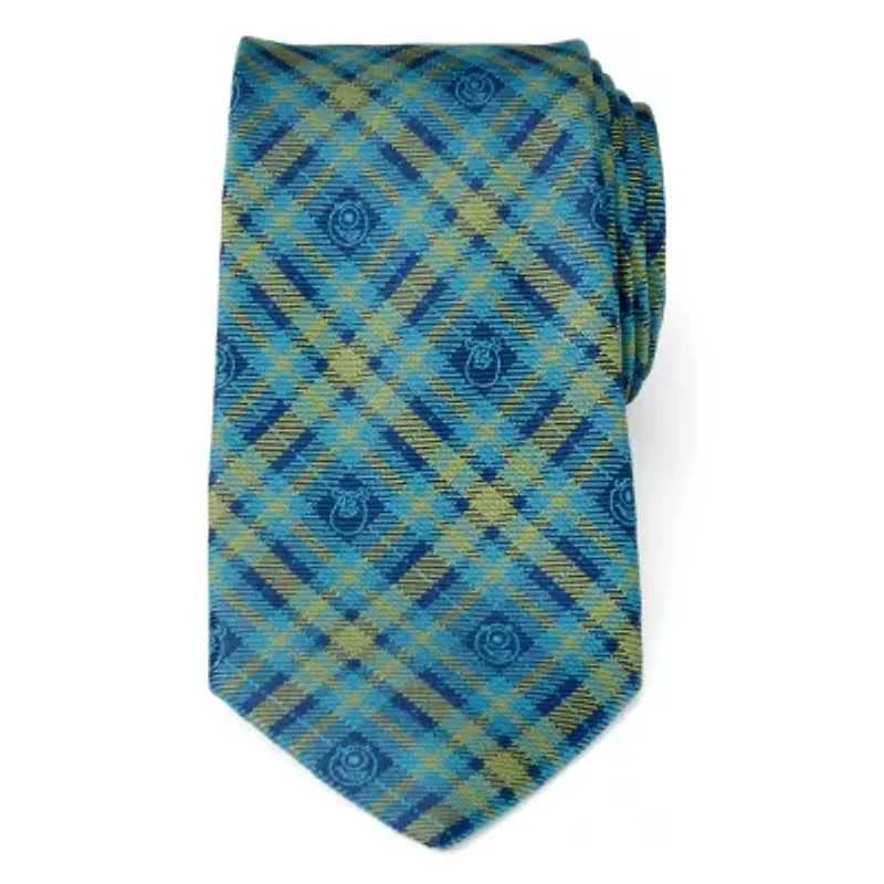 Monsters Inc Plaid Blue Green Tie