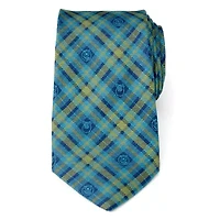 Monsters Inc Plaid Blue Green Tie