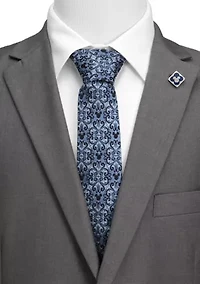 Mickey Mouse Damask Tile Blue Tie