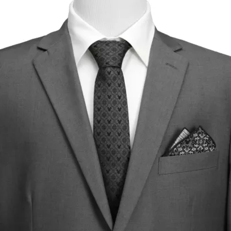 Mickey Mouse Black Necktie and Tie Bar Gift Set