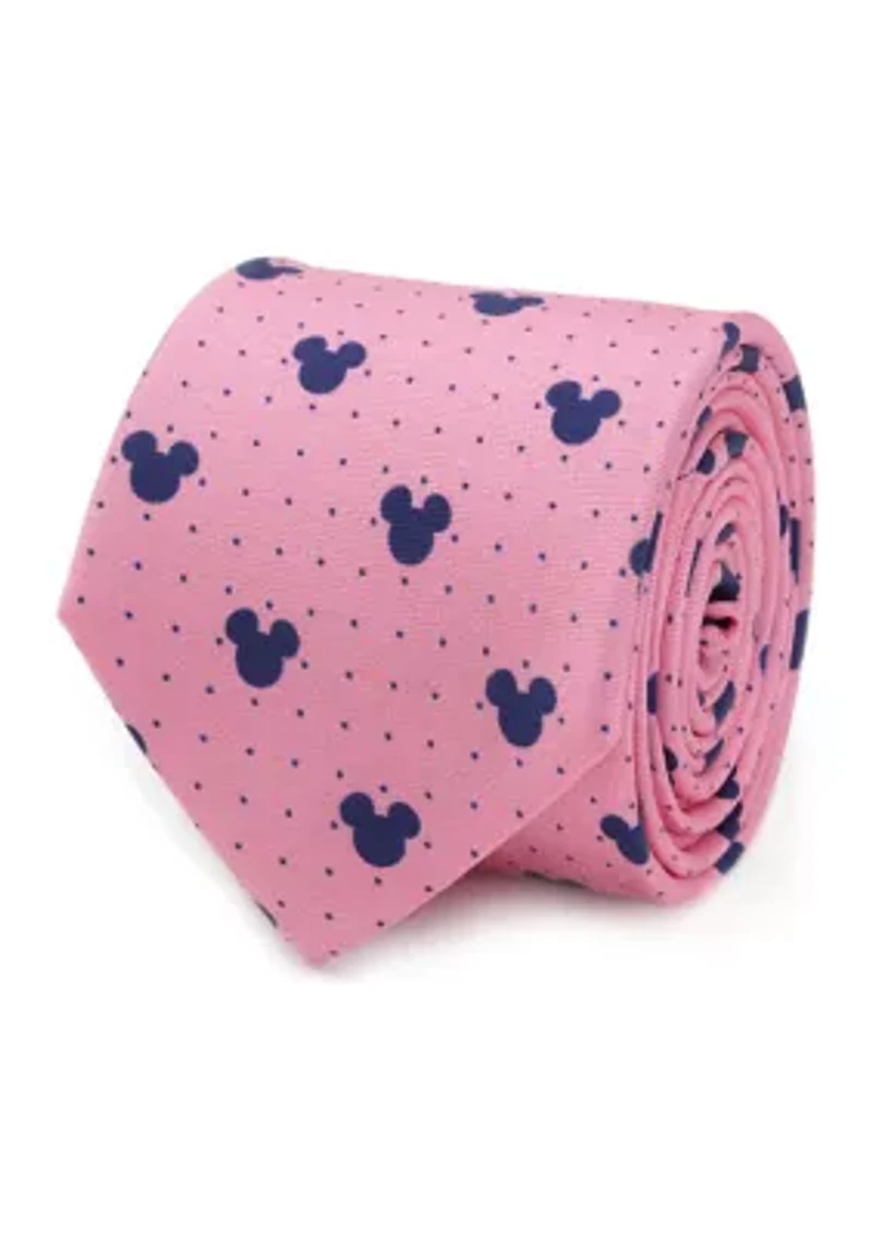 Men's Mickey Mouse Dot Pink Tie