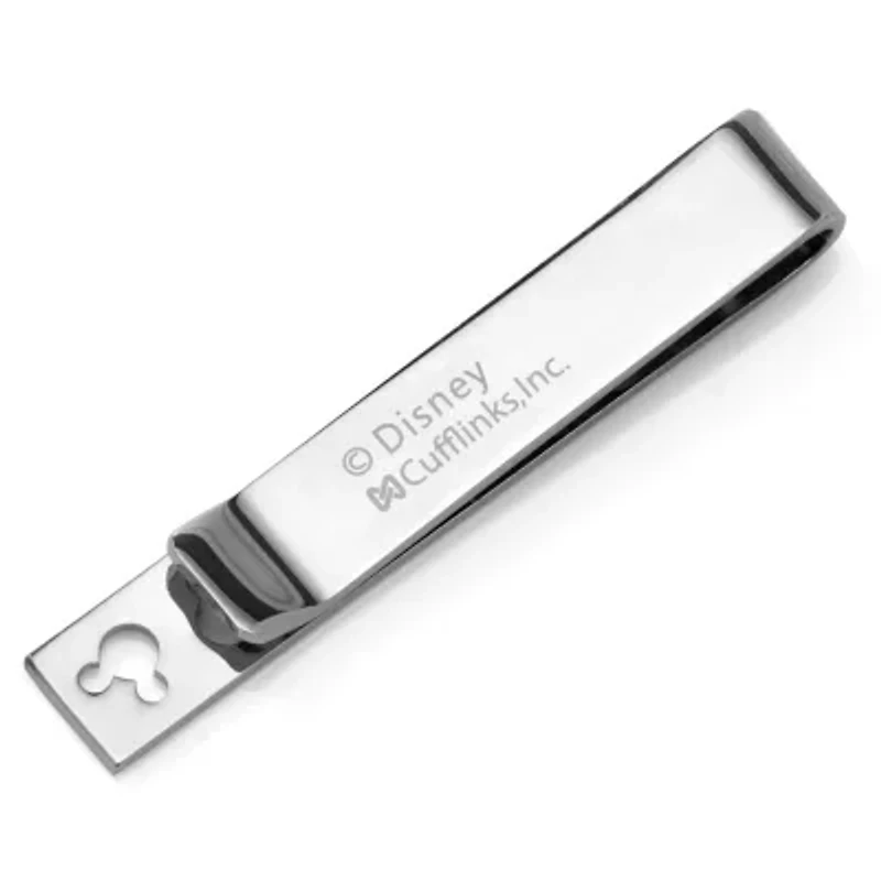 Mickey Mouse Silhouette Cutout Message Silver Tie Bar