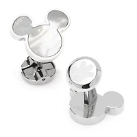 Mickey Mouse Mother of Pearl Cufflinks and Tie Clip Gift Set