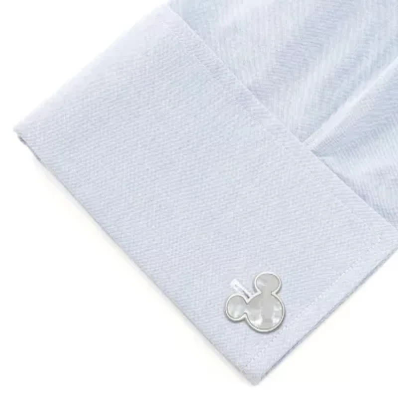 Mickey Mouse Mother of Pearl Cufflinks and Tie Clip Gift Set