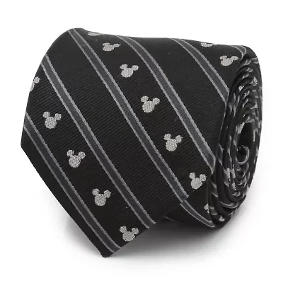Mickey Mouse Stripe Black Tie