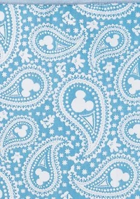 Mickey Mouse Paisley Teal Pocket Square