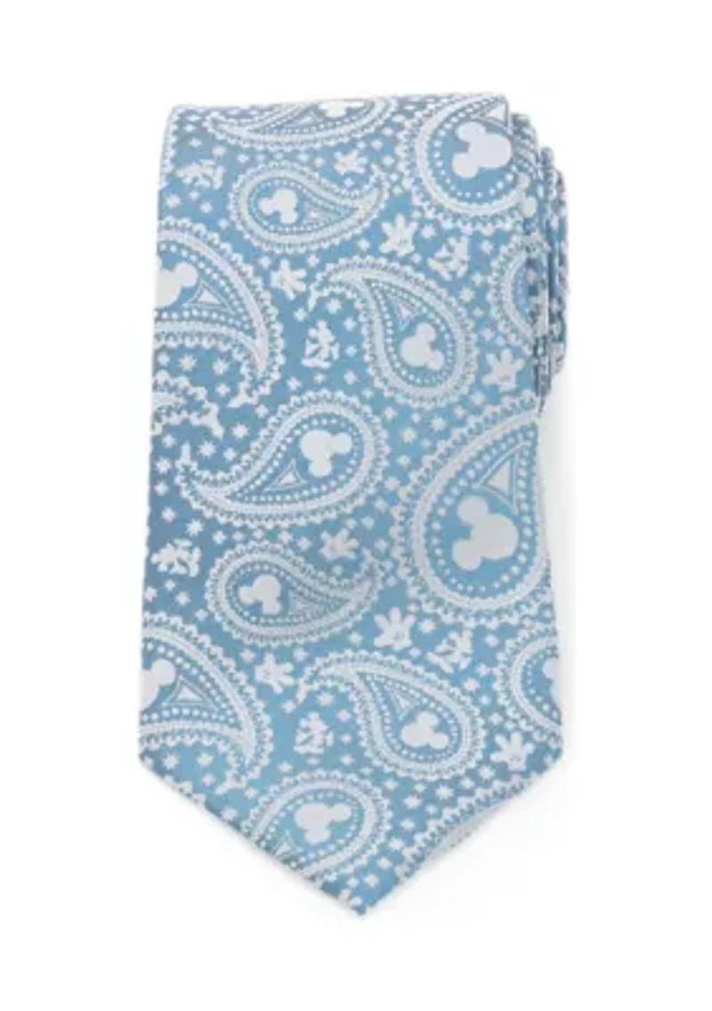 Men's Mickey Mouse Teal Paisley Tie