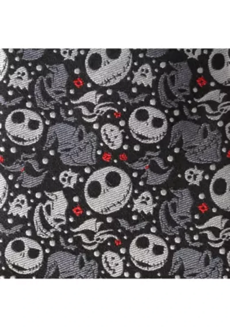 Nightmare Before Christmas Black Gray Pattern Tie
